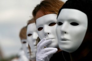 People wearing masks.