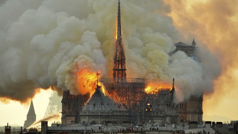 Notre Dame Burning.