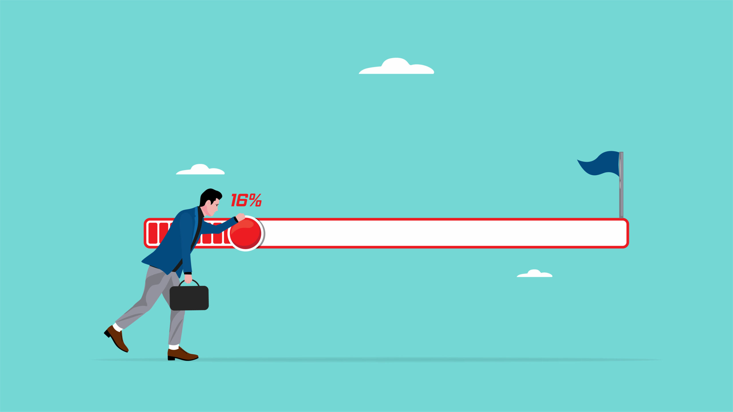 A progress bar with an employee showing at 16% toward their goal [Do YOU Know Why Your Good Fundraiser is NOT Meeting Their Fundraising Metrics?]