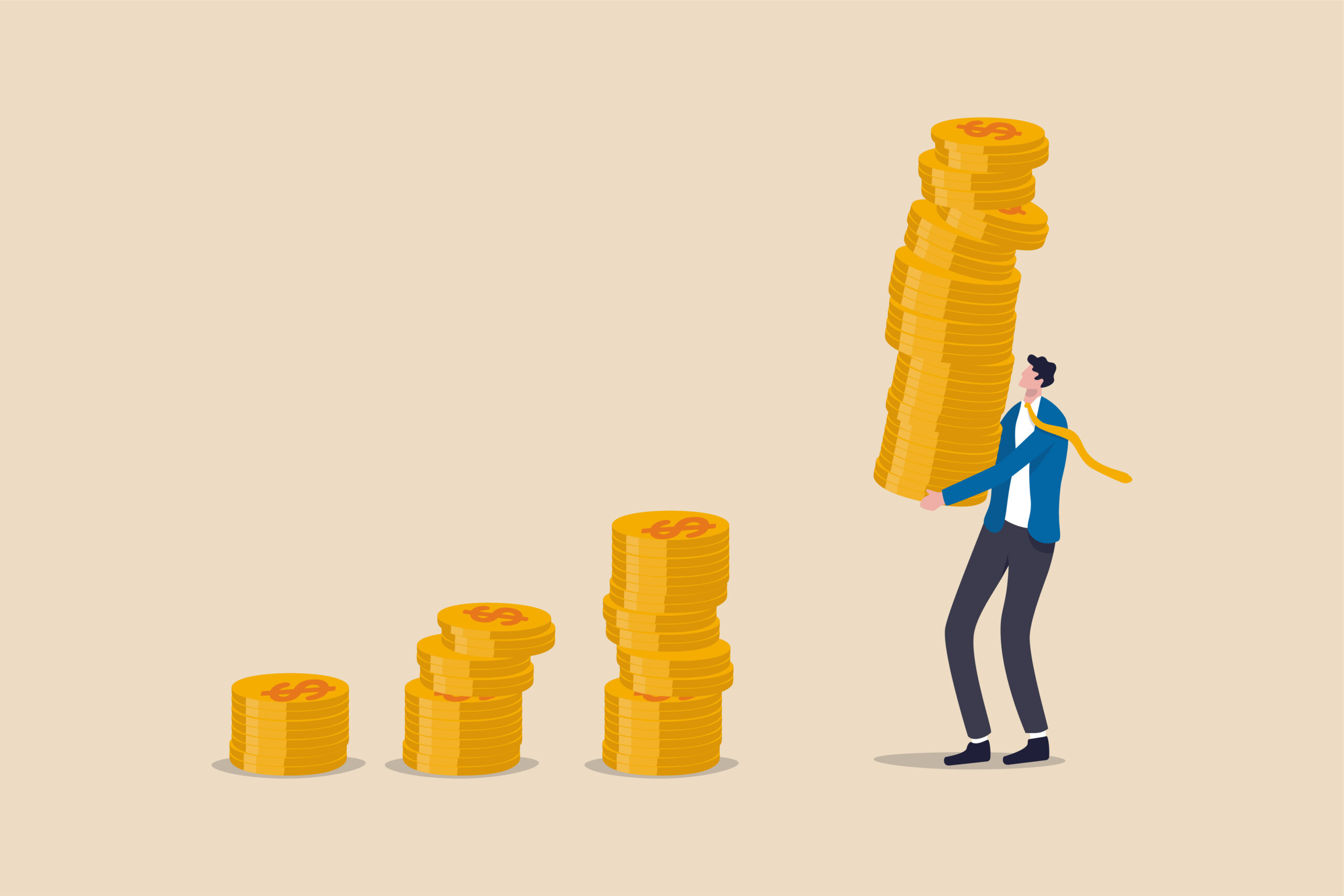 A fundraiser carrying a large pile of money. (How Much Does Your Salary Matter? The Role of Power, Position, and Money, Part 3)