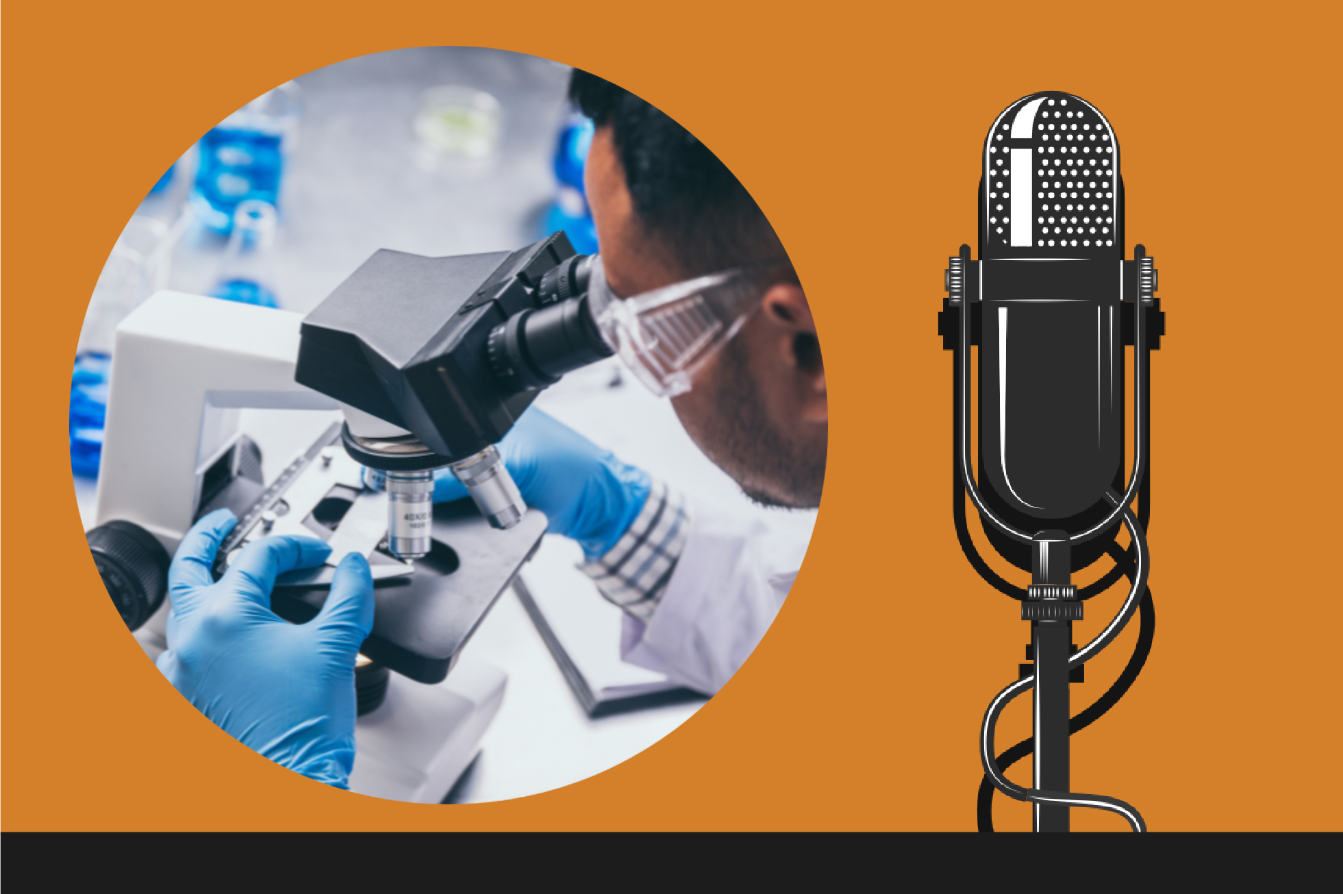A man peering into a microscope. How to Approach Fundraising When Your Mission Doesn't Fit in a Neat Box [Podcast Episode]
