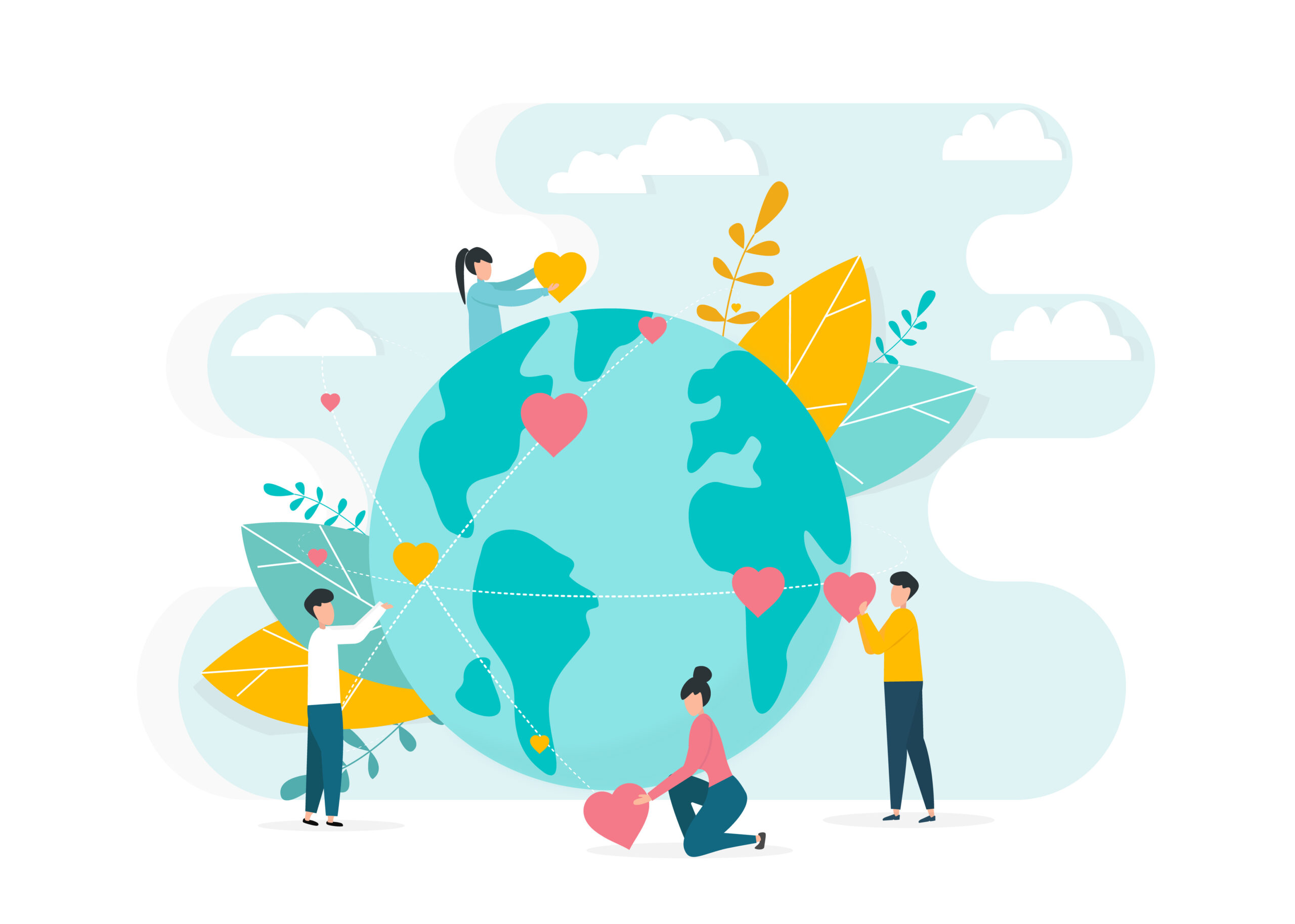 Vector illustration of four people placing hearts around the planet earth.[Do You Know the Deepest Longing of Your Donor?]