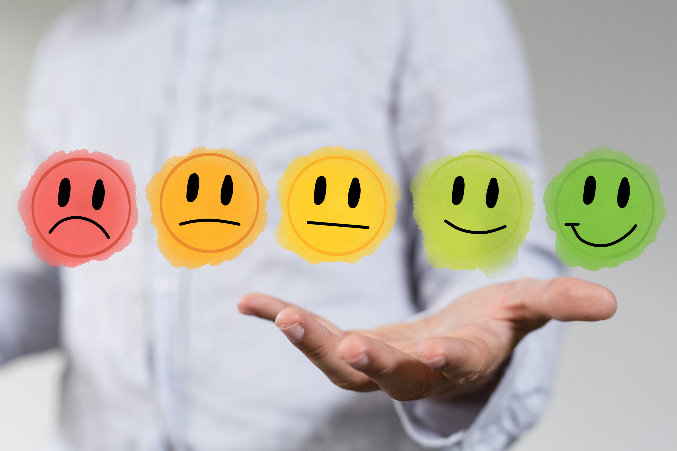 A range of different emotions, from frowning to smiling [Do You Need an Attitude Adjustment?]